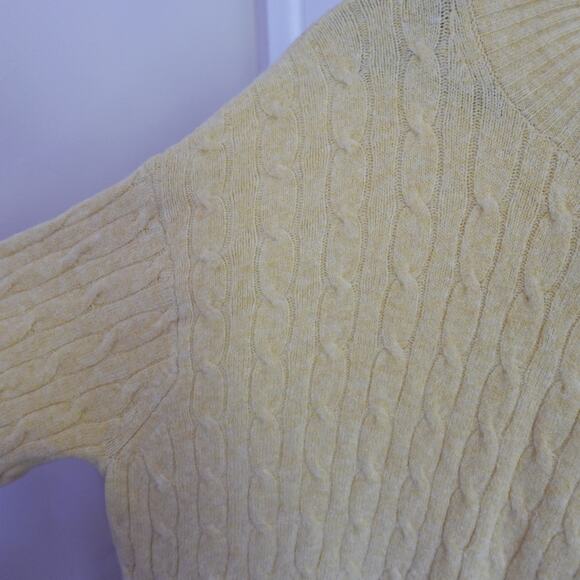 NWT J Crew Factory Cable-knit Mockneck Sweater in Extra-Soft Yarn XL Yellow - Picture 5 of 10